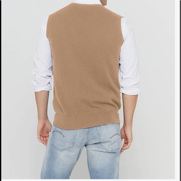 STATE CASHMERE Classic Sleeveless Sweater Vest 100% Pure Cashmere V-Neck L - Picture 10 of 11